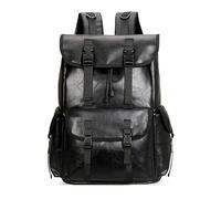 XLFKD Zaino in Pelle per Affari, Tempo Libero, Esterno, Zaino da Viaggio per Affari, Zaino per Studenti, Zaino ad Alta capacità,Nero
