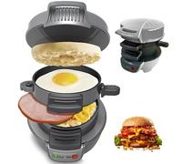 XLGNXXL Piastra per Sandwich, Piastra per Muffin e griglia per Sandwich/Hamburger, con Anello per Uova, Perfetta per Hamburger, Snack e colazioni veloci. Silver,13 * 20 * 14cm