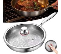 XLGNXXL Pure Titanium Pan PRO per la Cucina, Padella Antiaderente e atossica, Senza PTFE e PFOA, Resistente ai Graffi, Si riscalda Rapidamente, Compatibile con Tutti i fornelli. Silver,28cm