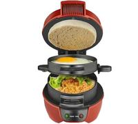 XLGNXXL Tostapane/Hamburger Maker, efficiente con Timer Digitale per Il Conto alla rovescia, Lavabile in lavastoviglie, Perfetto per Hamburger, Snack, Colazione Veloce Fai da Te Red,13 * 20 * 14cm