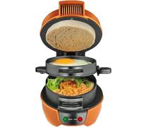 XLGNXXL Tostapane/Hamburger Maker, efficiente con Timer Digitale per Il Conto alla rovescia, Lavabile in lavastoviglie, Perfetto per Hamburger, Snack, Colazione Veloce Fai da Te Orange,13 * 20 * 14cm