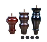 XLHWJCP 4pcs Gambe Di Divano Di Legno, Piedi Di Mobili Di Legno Sostituzione Gambe Di Mobili Di Solido, Per Comò Divano Armadio (Brown,15cm)