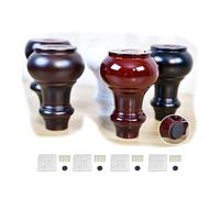XLHWJCP 4Pcs Gambe per mobili, 8 cm 10 cm 12 cm 15 cm 18 cm Gambe per divani in legno, piedi per mobili in legno, per tavolo, sedia, armadio, letto, cassettiera, gambe di ricambio (Bianco,12cm)