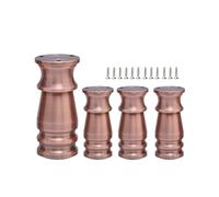 XLHWJCP 4Pcs Gambe per mobili regolabili in lega di alluminio,gambe per armadietti resistenti,gambe di ricambio per estensione per divano/letto/scrivania/divano/tavolo(Rame spazzolato,12 cm)
