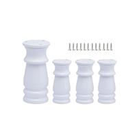 XLHWJCP 4Pcs Gambe per mobili regolabili in lega di alluminio,gambe per armadietti resistenti,gambe di ricambio per estensione per divano/letto/scrivania/divano/tavolo(Bianco opaco,8 cm)