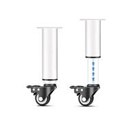 XLHWJCP 4Pcs Gambe per Mobili Regolabili in Metallo con Ruota e Freno, Gambe di Supporto di Ricambio Resistenti, per Divano/Letto/Sedia/Divano/Comò/Tavolo (White,14-17cm)