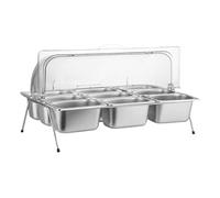 XLIHAWY Contenitore Espositivo Per Servire, Acciaio Inossidabile Vassoio Per Servire Cibo, Condimenti Per Buffet Espositore Dispenser Per Ristoranti Hotel(G,53X33X28CM)