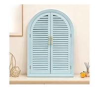 XLIHAWY Legno Apribile Finestre Finte, Rustico Cornice della Finestra(Blu)