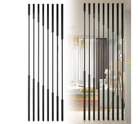 XLIHAWY Parete Divisoria A Doghe Metalliche, Divisorio Autoportante, Parete Divisoria Da 8 Pannelli Per Ristoranti Uffici Arredamento(nero,1.4m/4.59FT)