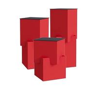 XLIHAWY Piedistalli in Carta, Piedistallo per Centrotavola con Pannello in Acrilico, Colonne in Carta Espositori A Colonna per Fiere Boutique(Red,1 Set)