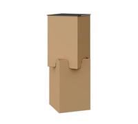 XLIHAWY Piedistalli in Carta, Piedistallo per Centrotavola con Pannello in Acrilico, Colonne in Carta Espositori A Colonna per Fiere Boutique(Marrone,32x32x90cm)