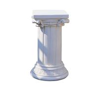 XLIHAWY Piedistallo Espositivo Scultoreo per Esterni, Portapiante A Colonna, Finitura in Pietra Antica Pilastro Romano per Ingresso Portico Giardino(Bianco,27x45cm)