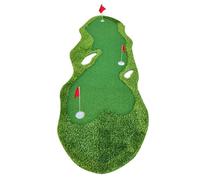 XLIHAWY Tappetino Golf per Interni, Ausili per L'allenamento del Golf Gioco di Pratica del Putting, Set di Tappetini per Putting Green con Bandierine per Balcone(Green 0.5cm,1.5x3.5m)