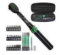 XLIT Set di chiavi dinamometriche da 32 pezzi, 1/4", 2-20 N.m, cricchetto a 72 denti, precisione ±3%, testa a sgancio rapido