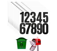 XLIUAX 10 fogli di adesivi con numeri grandi, 0-9 adesivi riflettenti, resistenti alle intemperie, numero civico, per cassetta delle lettere, numeri civici, cartelli, bidoni della spazzatura (nero)