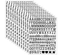 XLIUAX 15 fogli adesivi con lettere, 3780 pezzi, con numeri autoadesivi, resistenti alle intemperie, numero alfabetico, adesivi per scrapbook fai da te, biglietti di auguri (nero)