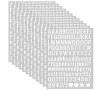XLIUAX 15 fogli di adesivi con lettere, 3780 pezzi, set di numeri autoadesivi, numeri autoadesivi, resistenti alle intemperie, con numeri alfabetici, per fai da te, scrapbooking, artigianato