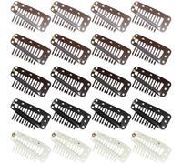 XLIUAX 20 clip Chunni per capelli, clip per velo, clip per parrucche, 10 denti, extension a scatto per donne, foulard, hijab, con spille di sicurezza, pettini, non cucite, per donne