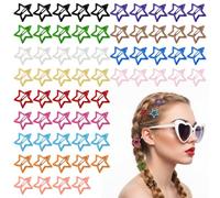 XLIUAX 64 fermagli per capelli a forma di stella, piccoli fermagli per capelli a scatto, graziosi fermagli per capelli da donna, colorati, sottili, accessori per capelli carini, per ragazze, clip in