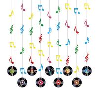 XLIUAX 9 dischi decorativi, rock and roll, note musicali da appendere, in stile retrò, decorazione da parete vintage, per feste di compleanno anni '50 anni '90, baby shower, matrimoni, musica e feste