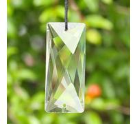 XLJP 5 pz/set di Cristallo Suncatcher Pendente Rettangolare Prisma Lampadario Lampada Parte Sostituire FAI DA TE In Vetro Sfaccettato Appeso Bead Catena Connettore