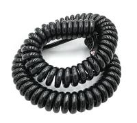 XLJP Cavo elettrico a spirale con filo a molla a 3 nuclei da 2,5 METRI 24 AWG/14 AWG/17 AWG/ 20 AWG 0,2-2 Cavo di alimentazione quadrato nero Filo estensibile in linea retta 2,5 M (Size : 2.5m, Colo