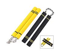 XLKJ 2 paia Nunchaku,Nunchaku Schiuma Addestramento con Catena Girevole in Ferro per Arti Marziali Formazione Practice e Beginner