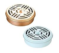 XLKJ 2 Pezzi Porta Bobine con Coperchio,Portazampirone Portatile Zanzara Incenso Porta Bobine per Zanzare,Supporti per Zanzare in Acciaio Inox