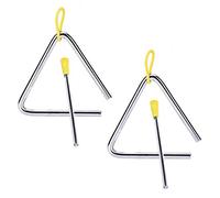 XLKJ 2 Pezzi Strumenti a Triangolo Musicale，Triangoli Musicali per Bambini Triangolo Percussione
