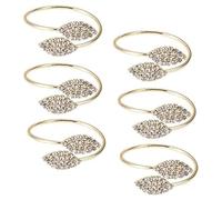 XLKJ 6 Pezzi Anelli Portatovagliolo，Portatovagliolo con Diamante Portatovagliolo in Metallo per Banchetti, Case, bar, ecc