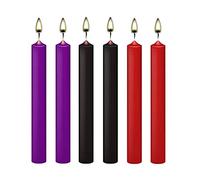 XLKJ 6 Pezzi Candele a Bassa Temperatura,Candele Colorate Candele Lunghe e Sottili Adatto per la Decorazione della Festa in Casa
