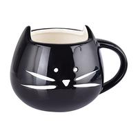 XLKJ Ceramica Carina Coppa,300 ml Tazza da caffè in Ceramica Boccale(Nero)