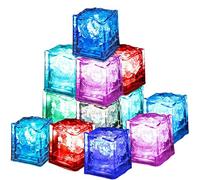 XLKJ Luminous ice,12 Pezzi Multicolore Cubo Ghiaccio LED Ice Cube per Bar, Matrimonio ect
