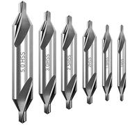 XLKJ Set di 6 punte da trapano a 60 gradi, in acciaio ad alta velocità, per acciaio inossidabile temprato, metallo, alluminio, legno (1,0/1,5/2,0/2,5/3,0/5,0 mm)