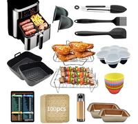 XLKTech Friggitrice ad aria calda accessorio per Ninja, stampo in silicone per friggitrice ad aria calda Ninja Foodi Max Dual Zone AF400EU AF300EU 7.6L-9.5L con libro di cucina Airfryer