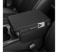 XLKWNNAD Coperchio Copri Bracciolo Cuscino Auto per Audi A3 8Y 2021 2022 2023, Universale Pelle Copertura Console Centrale Interno Accessori con Tasca Portaoggetti,A/Black