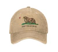 XLLDAANC Bandiera della California Non calpestare Noi Berretti da Baseball Denim Invecchiato Gadsden Bandiera Snapback Cappello da Golf Cappello Morbido destrutturato in Cotone, per Tutte Le Stagioni