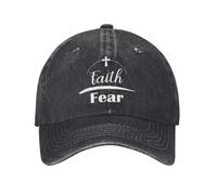 XLLDAANC Berretto da Baseball Fede Cristiana Oltre la Paura Montato retrò Cappello da Camionista da Uomo Stampa per Adulti Tennis Skate Berretti da Baseball Caldi in Cotone, per Tutte Le Stagioni