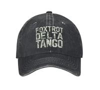 XLLDAANC Foxtrot Deltas Tango Tattico Sopravvivenza Uomo Donna Cappellini da Baseball Logo Militare Cappello in Denim Invecchiato Cappellino da Sole Regolabile All'aperto Cotone