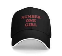 XLLDAANC Grafico Rosso Numero Uno Ragazza Y2K Neri Rosa Campeggio Cappellini da Baseball per Le Donne Uomo Stampa Maschile Beach Coquette Cappello cap con Visiera Cotone, per Tutte Le Stagioni