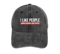 XLLDAANC I Like People (in anestesia Generale) Design Umoristico - a Tema, Che Presenta Una Dichiarazione giocosa Berretto da Baseball Lavato in Cotone, per Tutte Le Stagioni