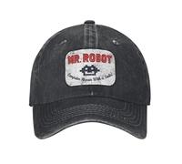 XLLDAANC Mr. Robot Computer Repair Smile Berretto da Baseball Vintage Denim Invecchiato Lavato Classico Serie TV Copricapo Outdoor Cappello Regolabile Cotone, per Tutte Le Stagioni