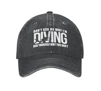 XLLDAANC Punk Unisex Cotone Non ChiederMi perché Im Diving Berretto da Baseball Adulto Scuba Diving Cappello da papà Regolabile per Uomo Donna Cotone All'aperto, per Tutte Le Stagioni