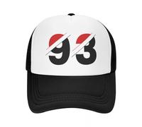 XLLDAANC Rosso Nero Fortunato Numero 93 Berretto da Baseball Unisex in Rete per Le Donne Uomo Cappelli con Visiera Personalizzati Quattro Stagioni DAT cappelliCotone, per Tutte Le Stagioni