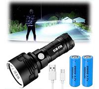 XLM-P70 Torcia LED Ad Alta Potenza - 30000-100000 Lumen, 3 Modalità, Impermeabile, Super Luminosa, Ricaricabile USB, Portatile (50W, Doppia Batteria)