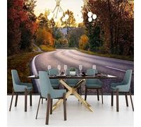 XLMING Accogliente Bello Autunno Inoltrato Strada Delle Mangrovie 3D Carta Da Parati Seta Testurizzata Alta Qualità Soggiorno Divano Camera Letto Pranzo Casa Muro-400cm×280cm