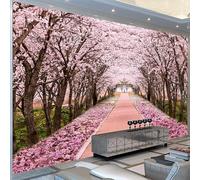 XLMING Accogliente Bello Rosa Romantico Fiori Di Ciliegio Bosco Carta Da Parati 3D Seta lusso Studio Sala Pranzo Divano Camera Per Mobili Letto Soggiorno Tv Muro-250cm×170cm