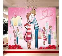 XLMING Accogliente Romantico Giovane Amore Sogno Coppia 3D Carta da Parati Premium Aspetto Della Seta Studio Soggiorno Camera Letto Parete Divano Muro-250cm×170cm
