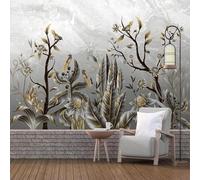 XLMING Albero Rami Foglie Uccelli Fiori 3D Carta Da Parati Seta Testurizzata Alta Qualità Soggiorno Divano Camera Letto Pranzo Casa Muro-350cm×256cm