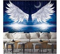XLMING Ali Di Luna Stellate Blu Stereoscopiche 3D Carta Da Parati Seta Testurizzata Alta Qualità Soggiorno Divano Camera Letto Pranzo Casa Muro-400cm×280cm